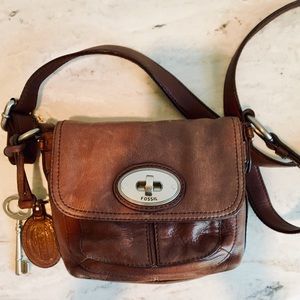 Fossil Brown Leather Crossbody Purse